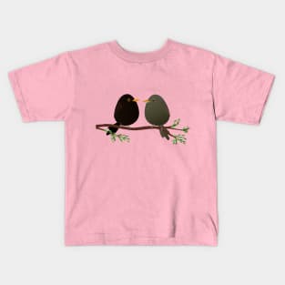 A couple of egg shaped blackbirds Kids T-Shirt